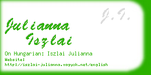 julianna iszlai business card